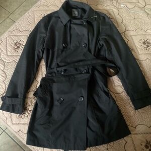 primark small black double buttoned coat